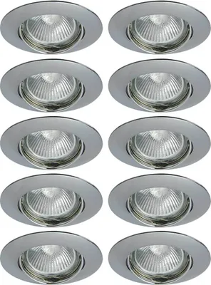 Produktbild von 10 x Einbaustrahler Einbauleuchte DITO DT02B-C Chrom rund max. 35W ohne Leuchtmittel schwenkbar