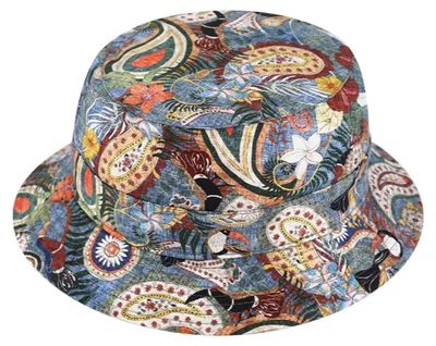 Fiebig Fischerhut Flapper Paisley aus Baumwolle in blau