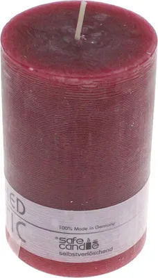 Produktbild von Kerze Rustic 170×70mm selbstverlöschend sichere Kerze Stumpenkerze Tischkerze, Farbe:altrot