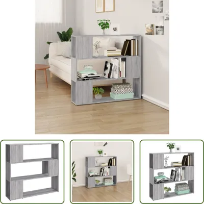 Produktbild von The Living Store Bücherregal/Raumteiler Grau Sonoma 100x24x94 cm