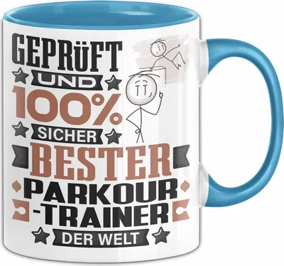 Produktbild von Parkour-Trainer Geschenk Lustiger Spruch für Parkour-Trainer Geschenkidee Bester Parkour-Trainer Der Welt (Blau)