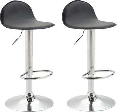 Produktbild von CLP 2er Set Barhocker Lana V2 Kunstleder drehbar und stufenlos verstellbar schwarz Gestell Farbe chrom