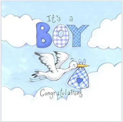 Produktbild von 16 Servietten Baby Storch Blau