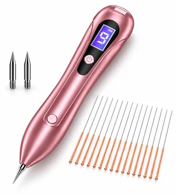 Produktbild von Elektrisches Hautpflegegerät, 9 Intensitätsstufen, LCD-Anzeige & LED-Licht, ergonomischer Beauty-Kosmetikstift, kompakt, Roségold