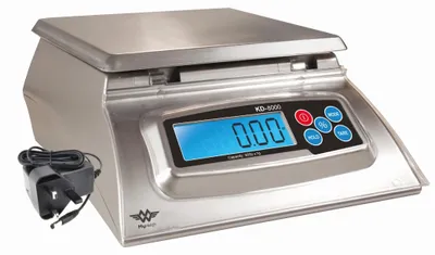Küchenwaage 8 kg x 1 g mit Bäcker-Prozent-Funktion, Edelstahl