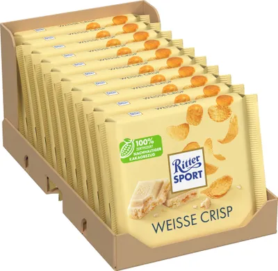 Produktbild von Ritter Sport Weiss + Crisp 10 x 100g