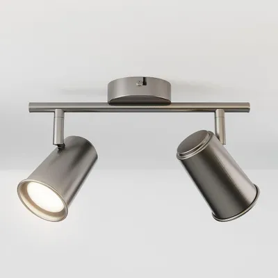 Image de HOFTRONIC - Plafonnier LED 8W 690 lm 4000K GU10 2 spots Inox IP20 Dimmable