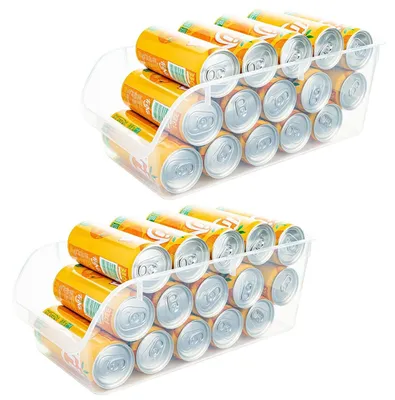 Obrázek produktu pro Organizér na plechovky s nápoji do lednice, sada 2 kusů, rozměry 19,5 x 37 x 13,8 cm