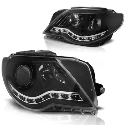 Productafbeelding van LED-koplampen met dagrijverlichting, geschikt voor VW Passat CC, bouwjaar 08-12, zwart