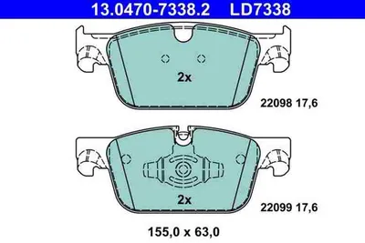 Image de ATE plaquettes de frein pour Volvo S60 S90 V60 V90 Xc60