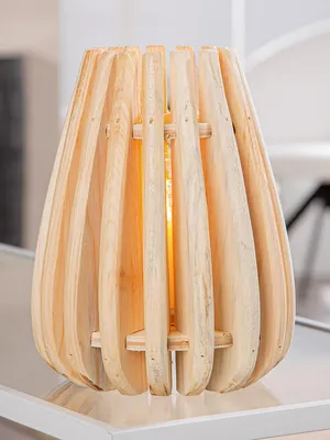 Produktbild von Gilde Windlicht, bauchig,  Koivu , Holz, naturfarben, VE 4, H. 20 cm, D. 15 cm Höhe: 20.00 cm Durchmesser: 15.00 cm 59540