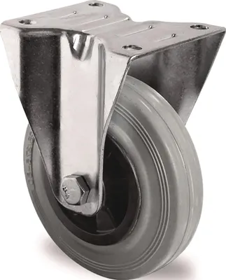 Obrázek produktu pro Pevné kolečko 125 mm 100 kg Plná pryž Válečkové ložisko 105 x 80 mm Polypropylen