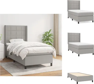 Produktbild von vidaXL Boxspringbett mit Matratze Hellgrau 90x200 cm Stoff -  Betten & Bettgestelle
