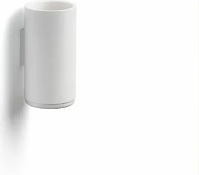Immagine prodotto di Zone Denmark Zahnbürstenbecher Rim, mit Wandhalterung, Zahnputzbecher, Aluminium / ABS, White, H 13.6 cm, 14491