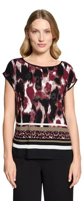 Produktbild von Shirt Kurz 1/2 Arm 9848 Black/Dark Red Größe 44