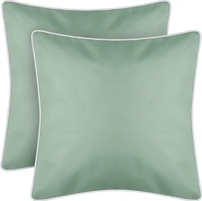 Obrázek produktu pro Venkovní polštářek s lemováním 2-pack ( 45 x 45 cm ) mátově zelený - dekorativní polštářek zahradní zip - odpuzuje nečistoty a vodu - snímatelný potah