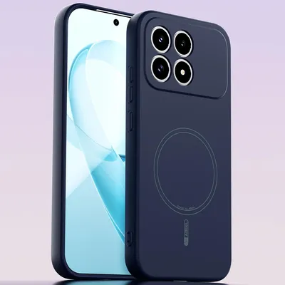 Produktbild von Magnetische Handyhülle für Xiaomi Poco F8 Pro/Redmi K90, MagSafe kompatible, Flüssig Silikon Stoßfest Kratzfest Hülle Dunkelblau