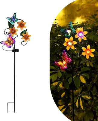 Produktbild von Schmetterling Solarleuchte für Garten, Solar Gartenstecker mit LED Lichterkette, wetterfeste Gartendekoration für Außen