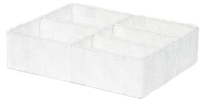 Schubladen-Organizer 5 Fächer, 32x25x8 cm, Weiß