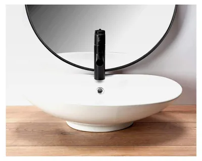 Produktbild von Waschbecken 59 x 39 cm Keramik Oval Waschtisch Handwaschbecken