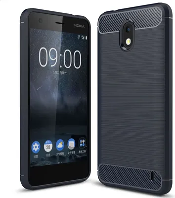 Produktbild von Schutzhülle Handyhülle für Nokia 2 Case Cover Carbon Optik Blau