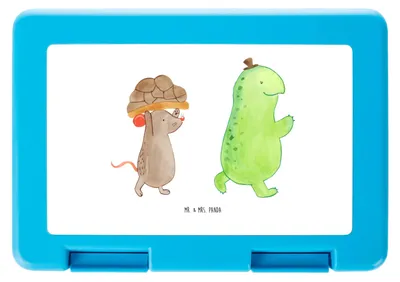 Produktbild von Mr. & Mrs. Panda Snackdose Schildkröte Maus - Weiß - Geschenk, Fröhlich, Hilfe, Snackbox, Vesperbox, Bento Box, Lebensmittel Aufbewahrungsbox, Lunchbox, Bentobox