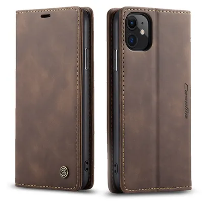 Obrázek produktu pro iPhone 11 Pouzdro, RetroPolyuretanKožené Pouzdro, Kapsy na Karty, Magnetické Uzavírání, Pouzdro s Funkcí Stojánku pro iPhone 11 Káva
