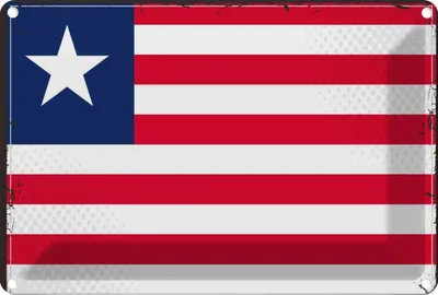 Produktbild von vianmo Blechschild 20x30 cm Liberias Liberia Flagge Fahne Wappen