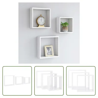 Immagine prodotto di The Living Store Mensole a cubo 3 pz. MDF bianco