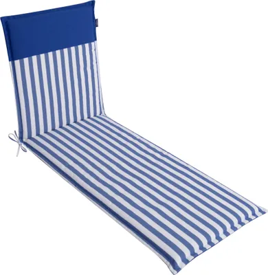 A striped chaise lounge cushion on a white background.