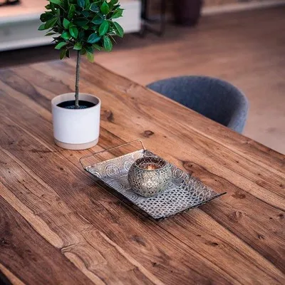 Produktbild von Famanu Dekorationstablett Antikfarben - Vintage Orientalische Metall Dekoration
