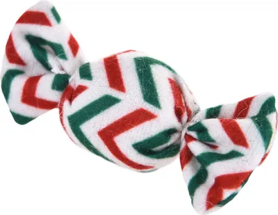 Image de Peluche Candy | jouet pour chat | rayures rouges/vertes, 4x9cm