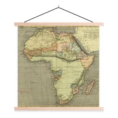 Obrázek produktu pro MuchoWow® Textilní plakát - Afrika - Kontinent - Mapa - Vintage - 60x60cm - S hnědými lamelami