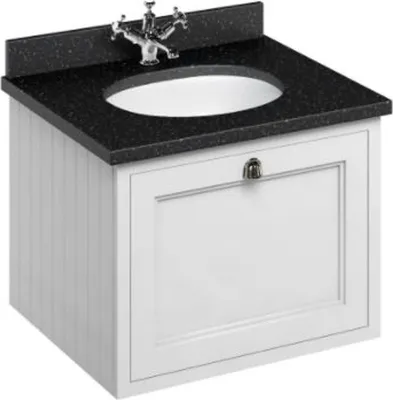 Produktbild von Casa Padrino Luxus Hänge-Waschschrank / Waschtisch mit Granitplatte und Schublade - Jugendstil Design