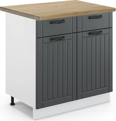 Zdjęcie produktu dla Szafka dolna do kuchni Vicco Fame-Line Antracytowy domek wiejski 80 cm , BP Dąb, Model 45496