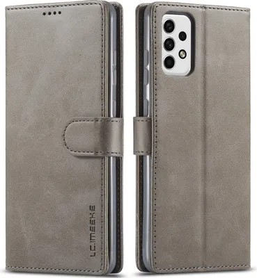 Produktbild von Samsung Galaxy A23 Hülle, Klapphüllen Brieftasche Leder Magnetverschluss Ständer Schutzhülle für Galaxy A23 Grau