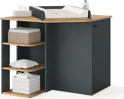 Produktbild von Wickelkommode Vicco Kristian Anthrazit/Artisan 85 x 77.3 cm mit Wickelaufsatz, Model 57890