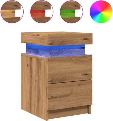 Produktbild von vidaXL LED nočný stolík Artisan dub 35x39x55 cm materiál na báze dreva