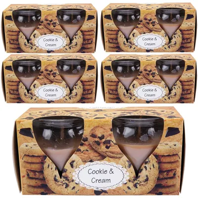 Obrázek produktu pro Vonné svíčky Creation balení po 10 ks v dóze, dlouhá doba hoření a příjemná vůně ( Cookie-Cream )