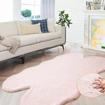 Obrázok produktu pre Umývateľný, plyšový koberec z umelého materiálu, ružovej/svetloružovej farby, rozmer 120x180 cm
