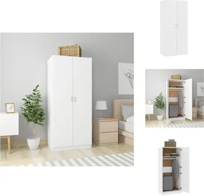 Produktbild von vidaXL Kleiderschrank Weiß 80x52x180 cm Holzwerkstoff -  Kleiderschränke