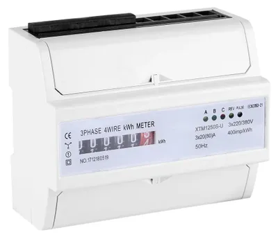 Obrázok produktu pre Trojfázový elektromer - Multifunkčný merač - 6 digitálny displej - 20 (80) A