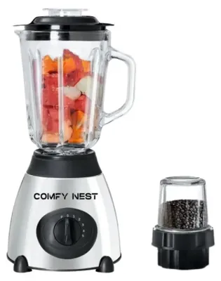 Immagine prodotto di Comfy Nest CN-BLG15GRY: Frullatore e tritatutto 2-in-1 in vetro, 800 W, con funzione pulse, colore grigio
