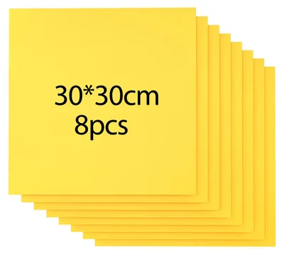 Immagine prodotto di Pannelli di compensato - Legno non trattato - Set da 8 pezzi - 3 mm di spessore - 30 x 30 cm - Ideali per modellismo - Adatti al taglio laser e all'incisione - Colore giallo