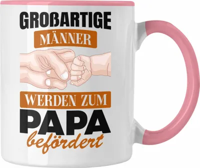 Produktbild von Trendation - Großartige Männer werden Zum Papa Befördert Tasse Geschenk Du Wirst Vater Geschenkidee (Rosa)