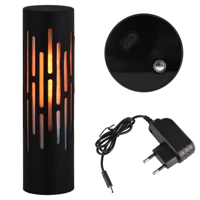 Produktbild von MasterLED LED Tischleuchte Ambient Flame 3,6W 1800K USB-C Akku Aluminium Schwarz