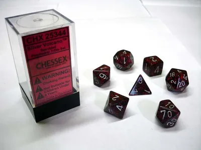 Produktbild von Chessex 7-Würfelset Speckled Silber Volcano