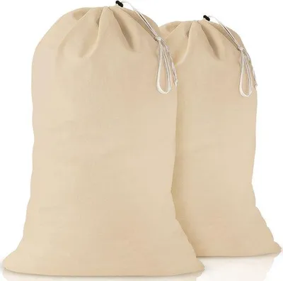 Image de Sacs à linge en coton naturel 24 x 36 cm