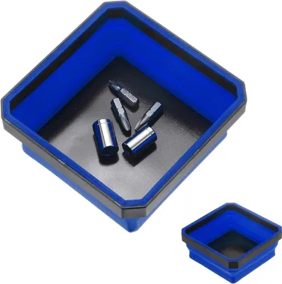 Productafbeelding van Magnetische Bak - Onderdelen Houder - Werkplek Organiseren - Inklapbaar Ontwerp - 250 g - Blauw