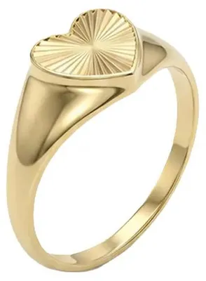 Produktbild von 375 Echtgold Ring Damen Herz Siegelring Größe 52